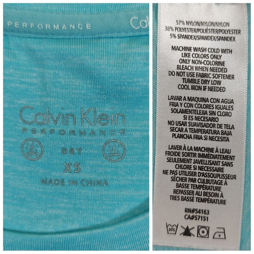 Calvin Klein Performance Dry pleated back active tee sz XS - Picture 8 of 8